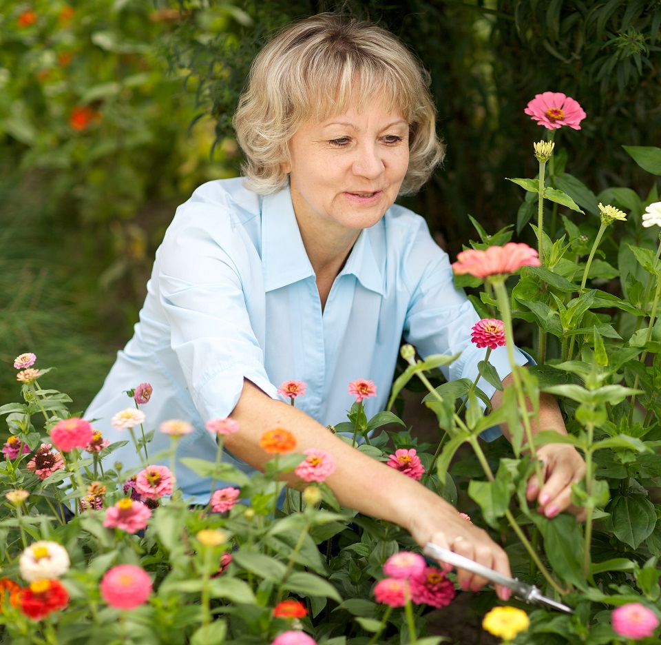 Mature woman gardening